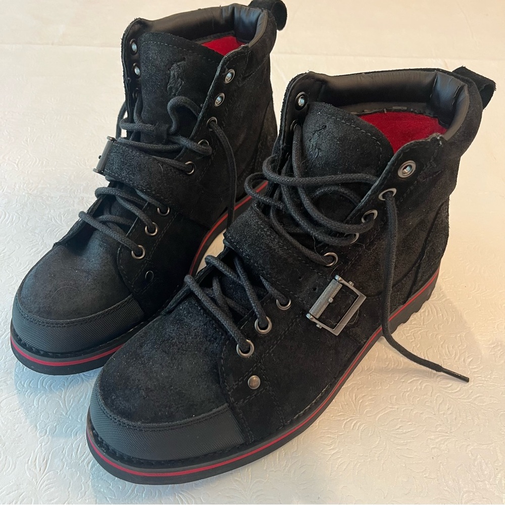 Men’s Polo by Ralph Lauren McAlton Leather Men's Casual/Hiking Boots Black 10.5D